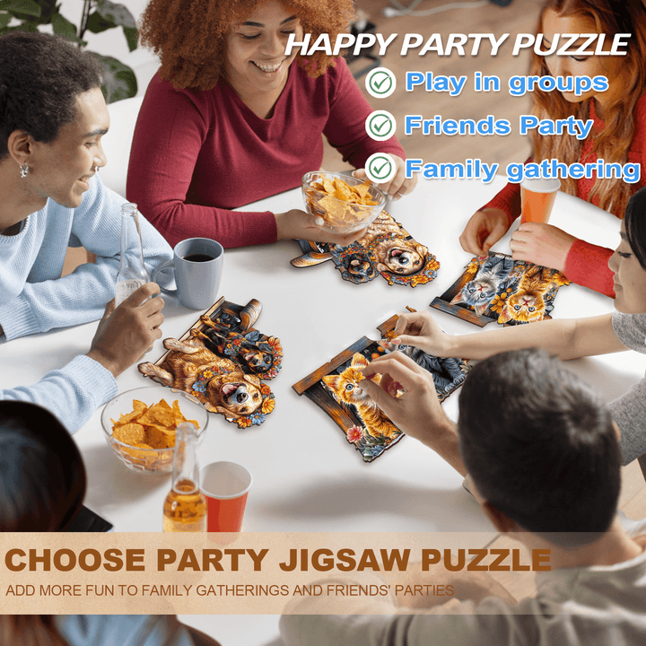 Party Puzzle-Pets on the Bench