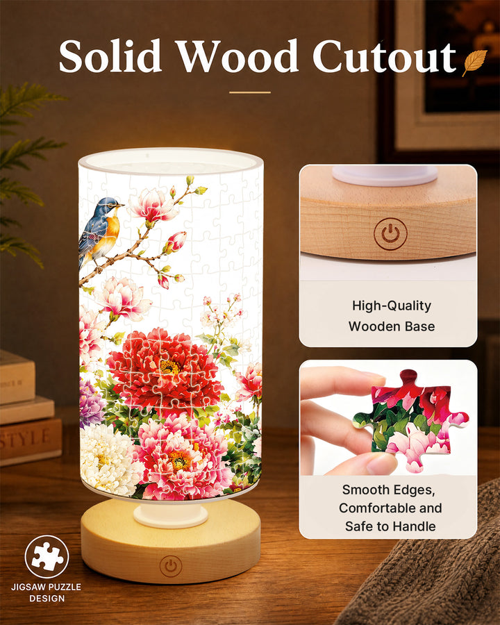 DIY Dimmable Acrylic Cylindrical Puzzle Lamp - Blooming Prosperity