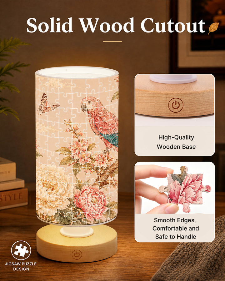 DIY Dimmable Acrylic Cylindrical Puzzle Lamp - Pink Parrot