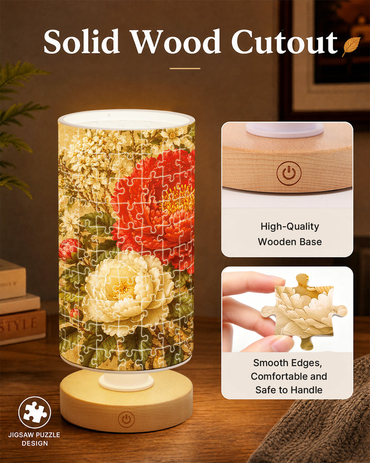 DIY Dimmable Acrylic Cylindrical Puzzle Lamp - Gilded Garden Bouquet