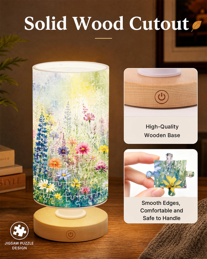 DIY Dimmable Acrylic Cylindrical Puzzle Lamp - Colorful Garden