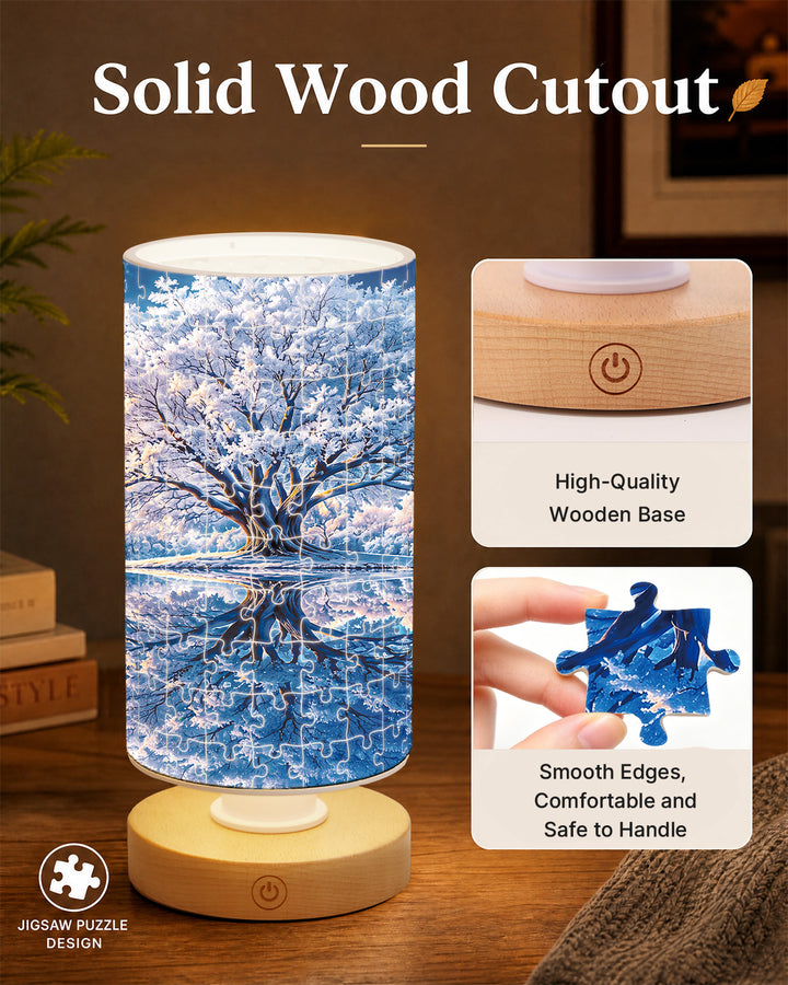 DIY Dimmable Acrylic Cylindrical Puzzle Lamp - Winter Wonderland