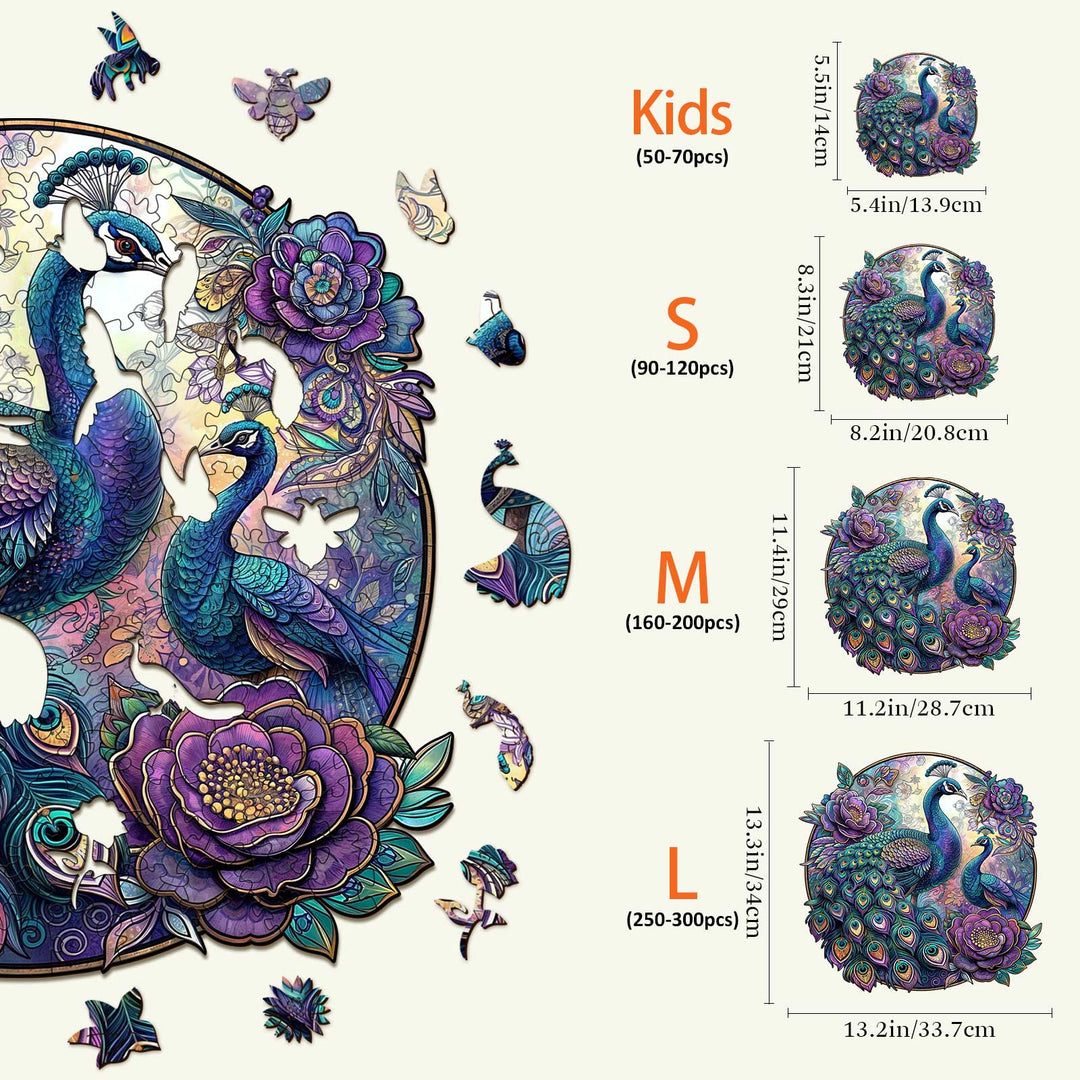 Parent Child Peacock Wooden Jigsaw Puzzle - By Woodbests
