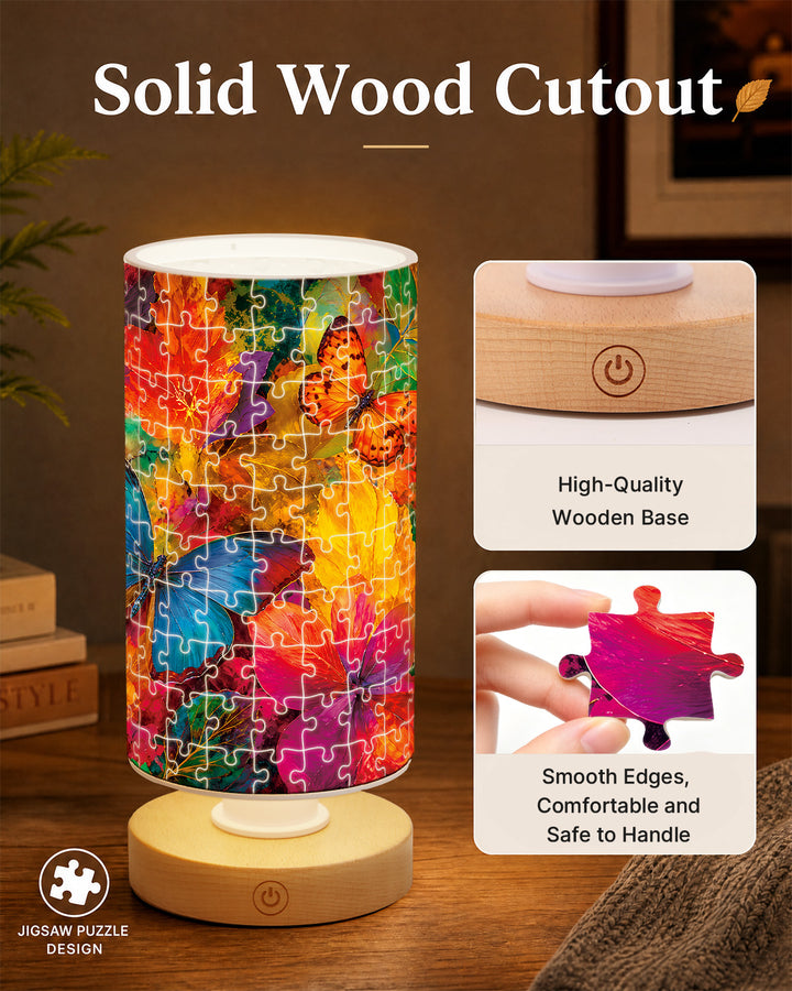 DIY Dimmable Acrylic Cylindrical Puzzle Lamp - Kaleidoscope Butterflies