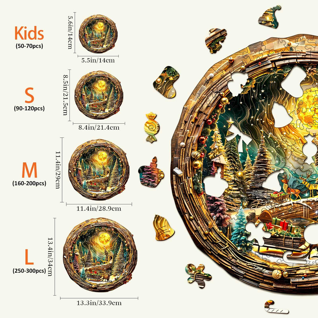 3D Christmas Eve-2 Wooden Jigsaw Puzzle - Woodbests