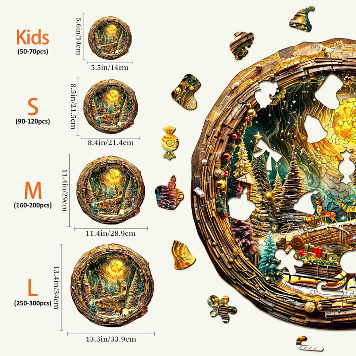 3D Christmas Eve-2 Wooden Jigsaw Puzzle - Woodbests