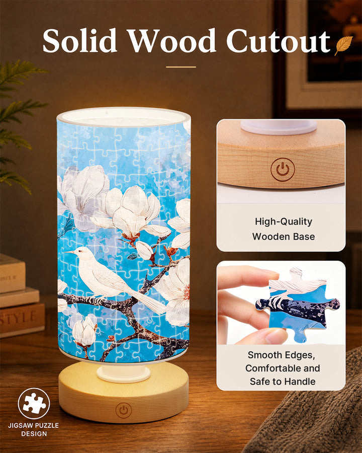 DIY Dimmable Acrylic Cylindrical Puzzle Lamp - Whispers of Magnolia Spring