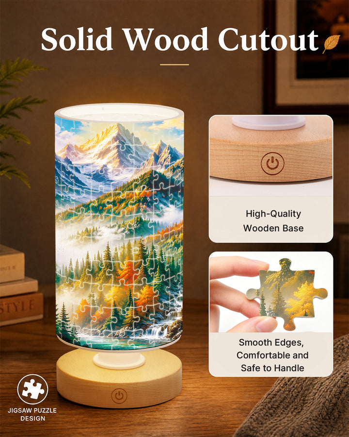 DIY Dimmable Acrylic Cylindrical Puzzle Lamp - Mountain Paradise