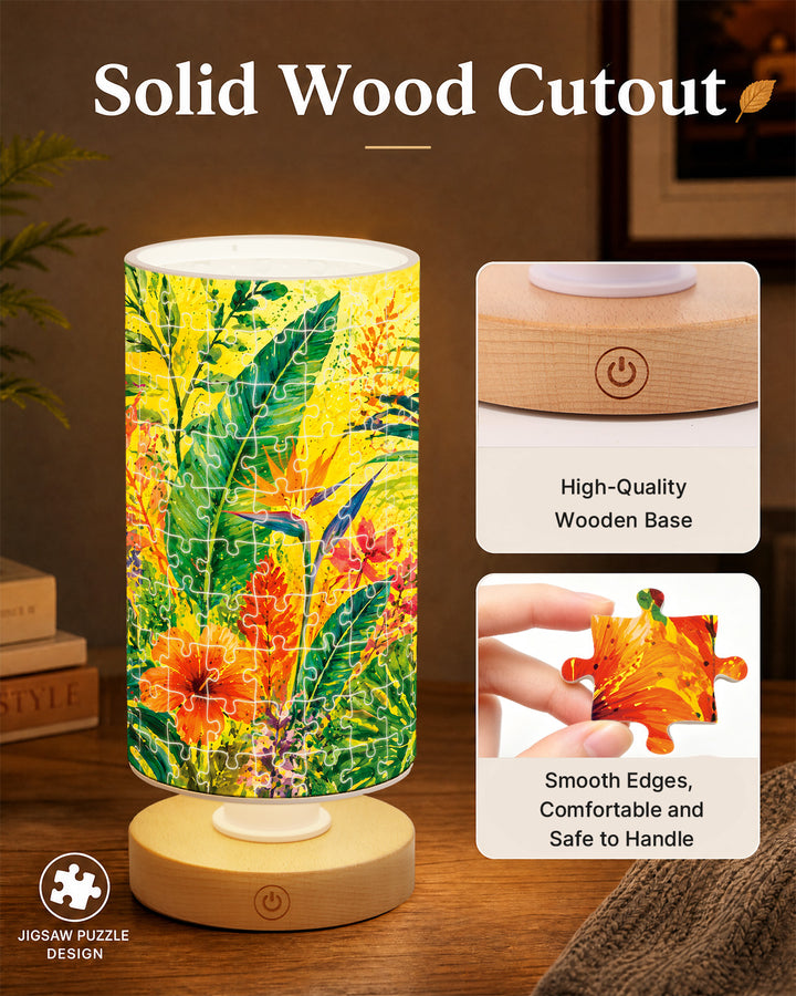 DIY Dimmable Acrylic Cylindrical Puzzle Lamp - Tropical Reverie
