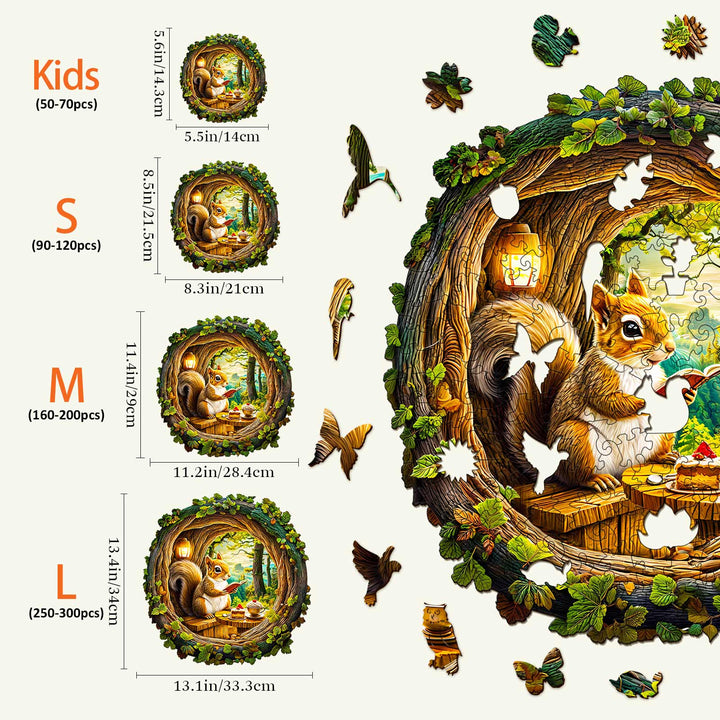 3D Squirrel in The Cave-1 Wooden Jigsaw Puzzle - By Woodbests