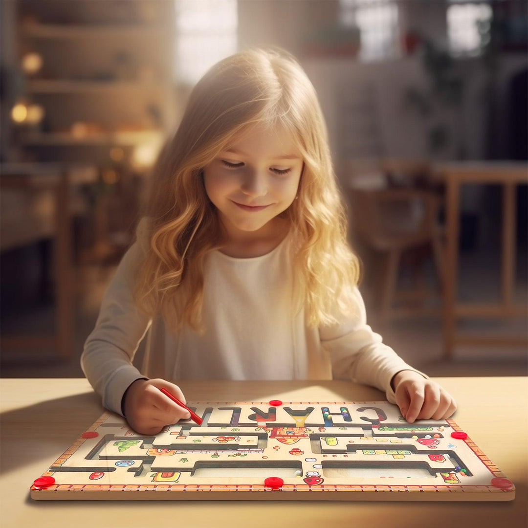 Personalized Baby Name Magnetic Maze Puzzle - Forest-Woodbests