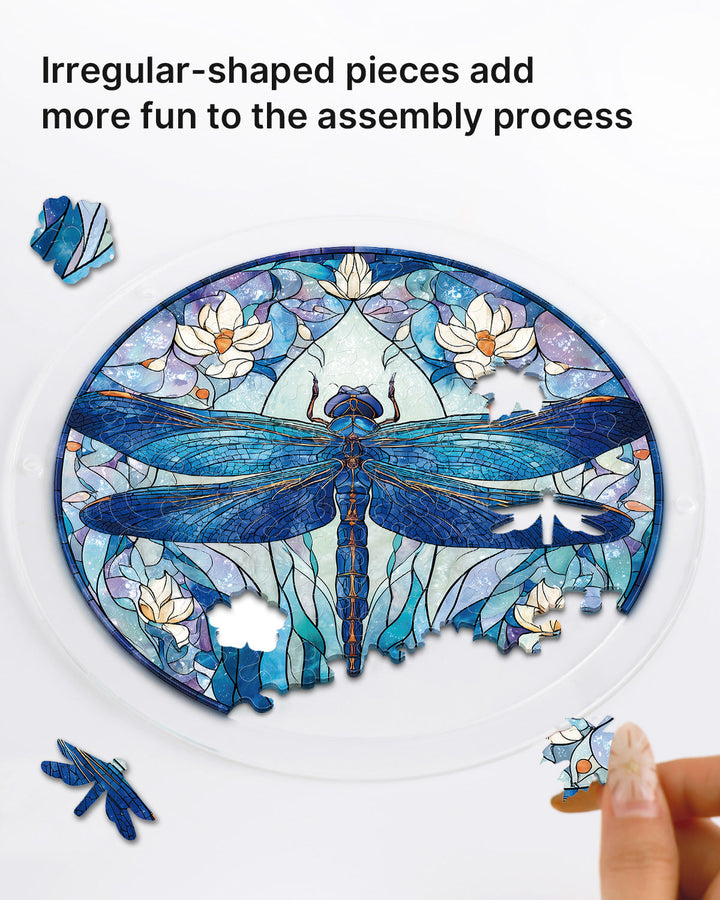 Acrylic Jigsaw Puzzle Suncatcher - Moonlit Dragonfly