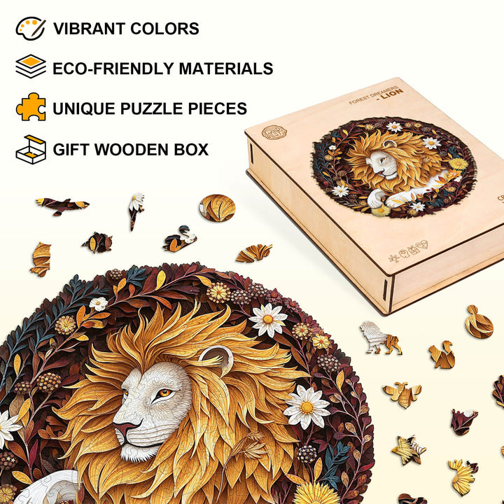 Forest Dreamers- Lion Wooden Jigsaw Puzzle