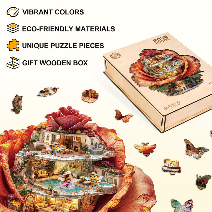 Rose Hostel Wooden Jigsaw Puzzle