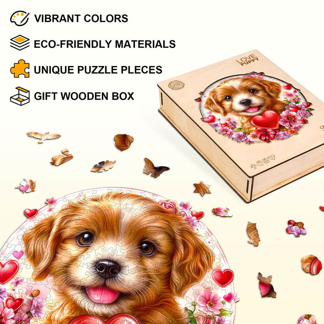 Love Puppy Wooden Jigsaw Puzzle