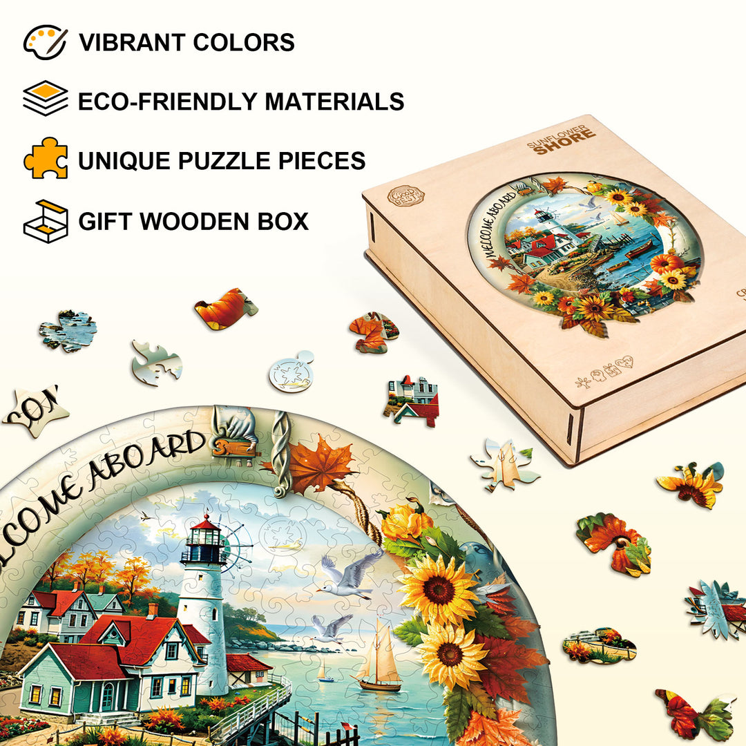Sunflower Shore Wooden Jigsaw Puzzle