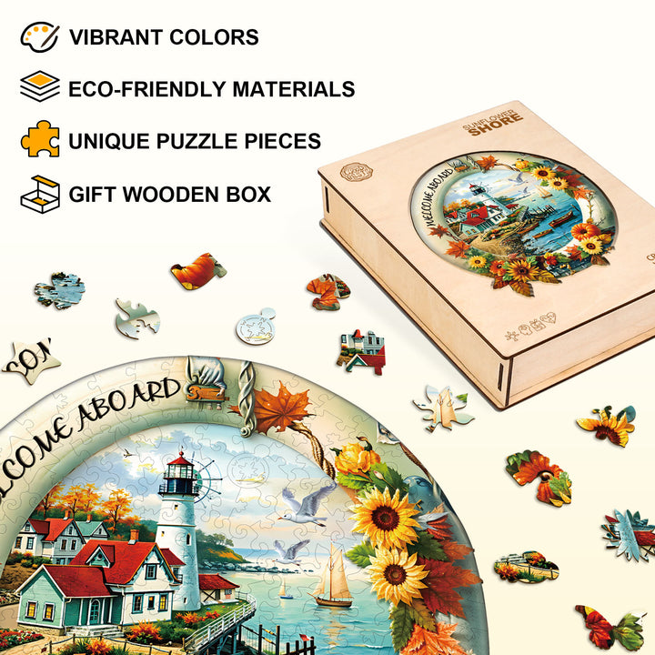 Sunflower Shore Wooden Jigsaw Puzzle
