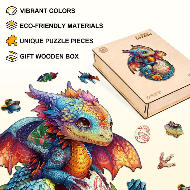 Colorful dragon Wooden Jigsaw Puzzle