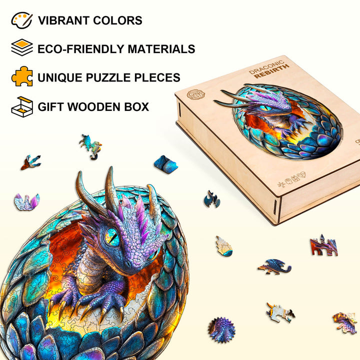 Draconic Rebirth  Wooden Jigsaw Puzzle