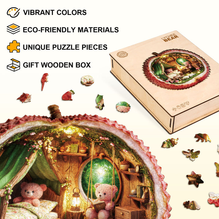 Lychee Bear Wooden Jigsaw Puzzle