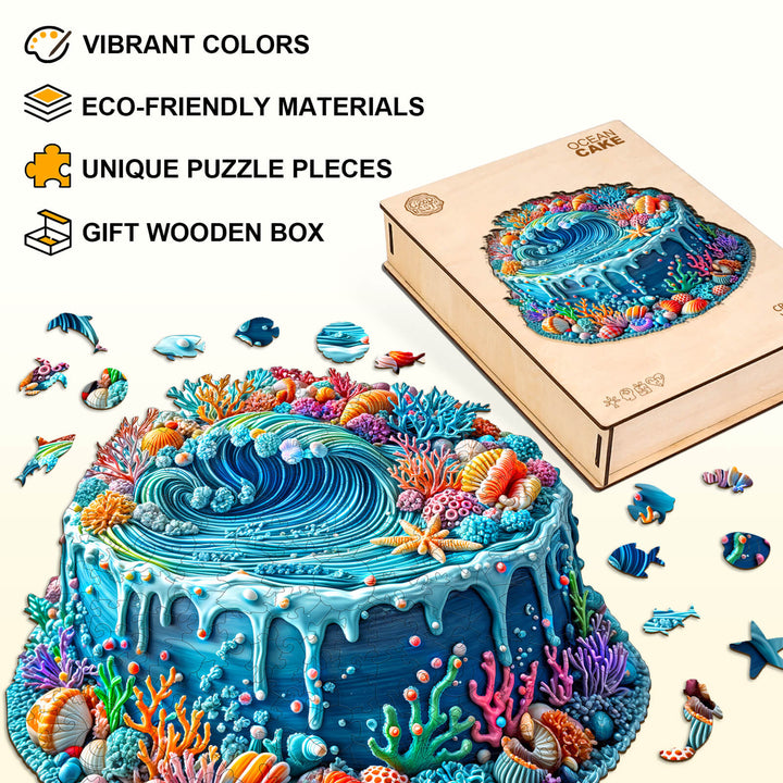 Ocean Cake Wooden Jigsaw Puzzle