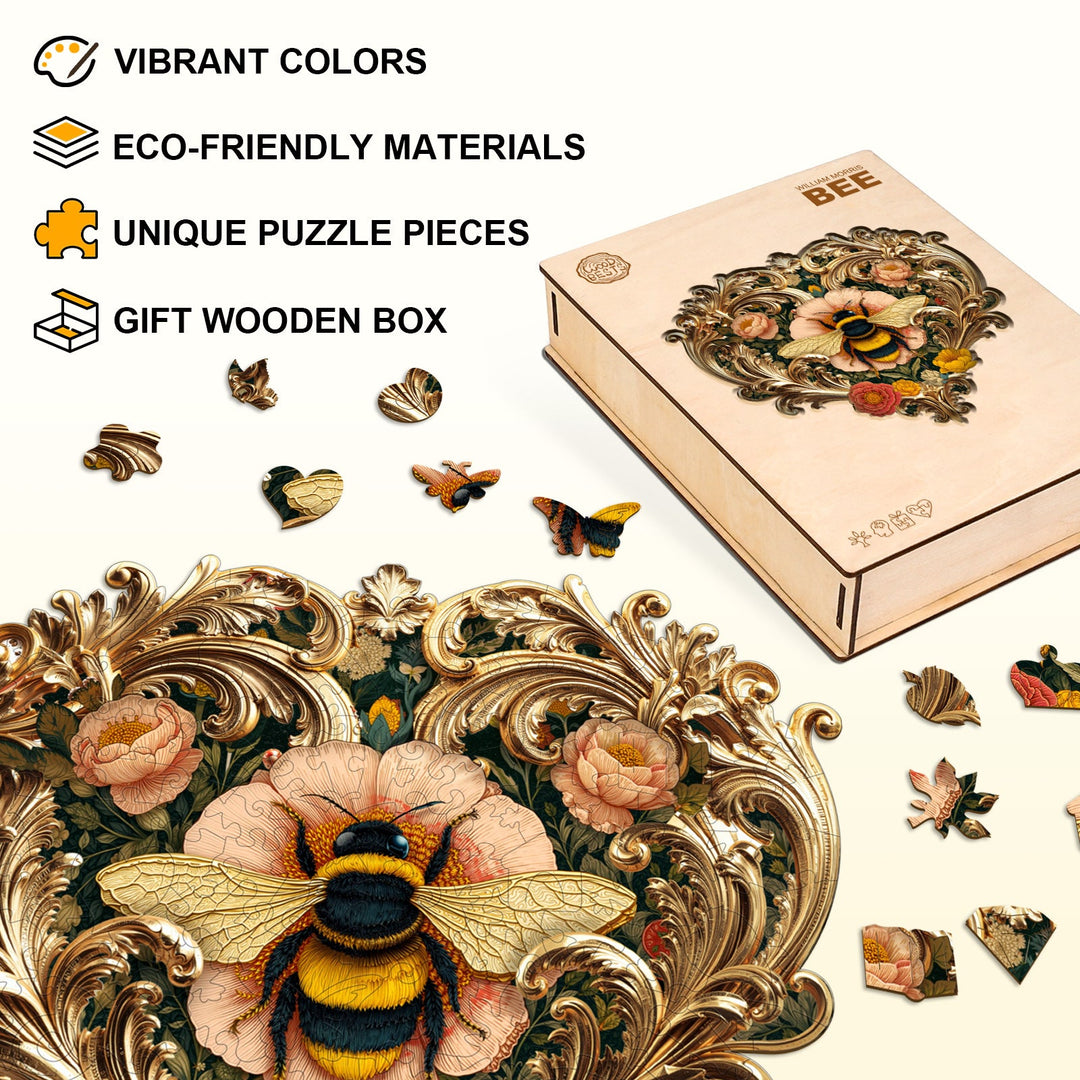 William Morris Bee Wooden Jigsaw Puzzle