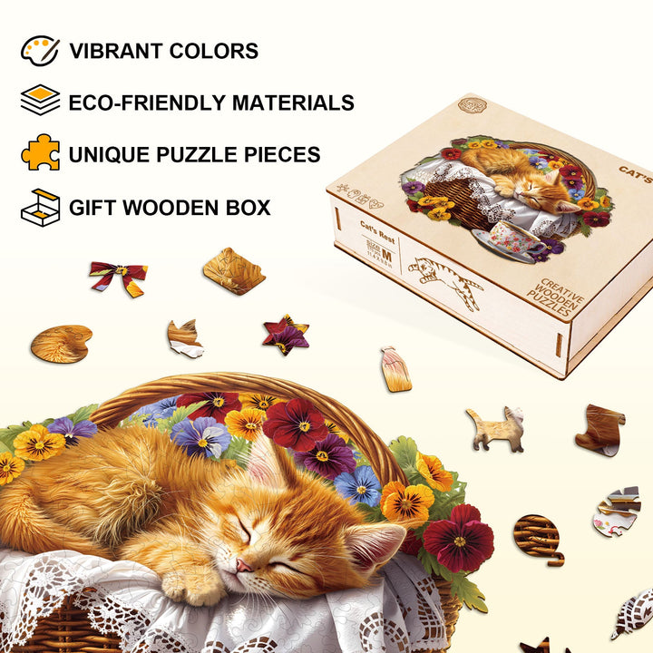 Cat's Rest Wooden Jigsaw Puzzle