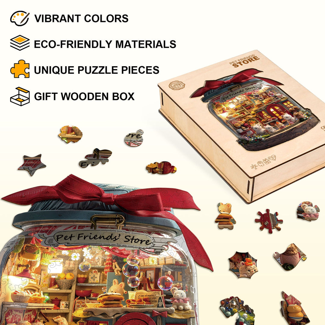 Pet Friends'Store Wooden Jigsaw Puzzle