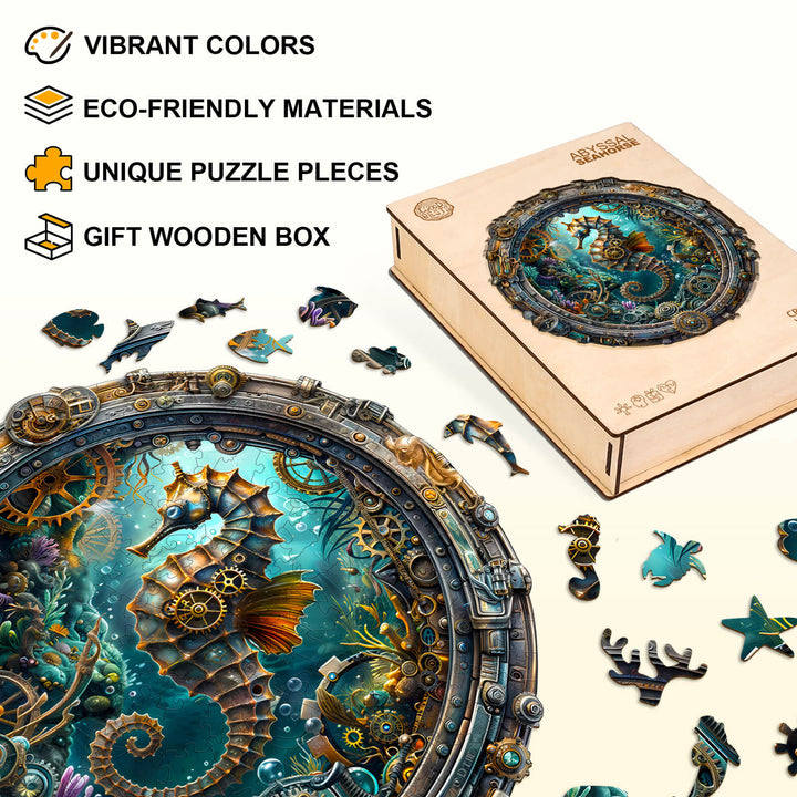 Abyssal seahorse Wooden Jigsaw Puzzle