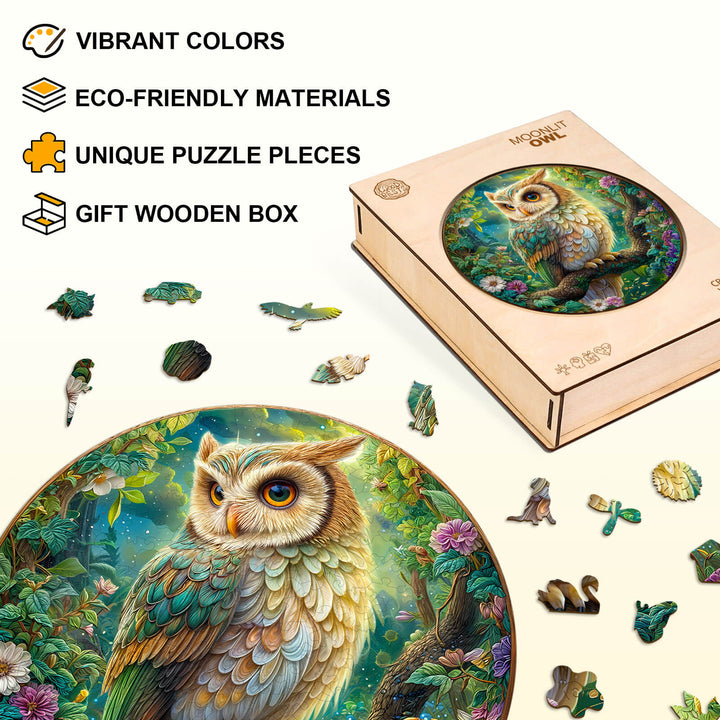 Moonlit Owl Wooden Jigsaw Puzzle