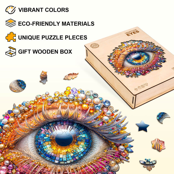 Gemstone Eyes Wooden Jigsaw Puzzle
