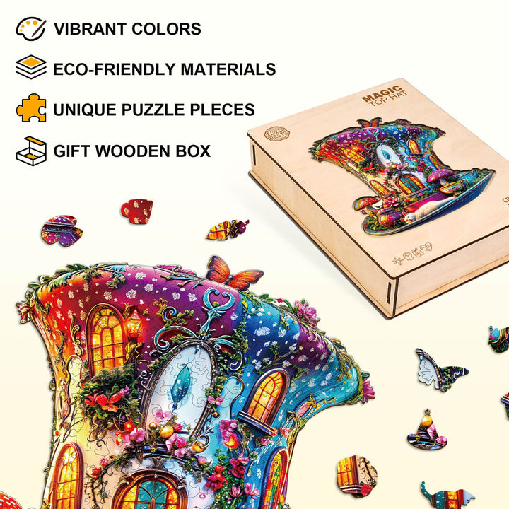 Magic top hat Wooden Jigsaw Puzzle