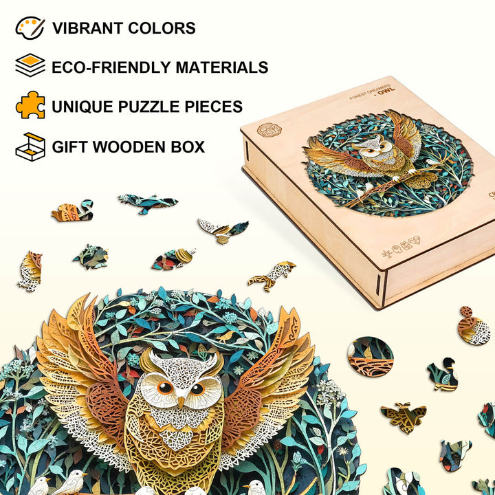 Forest Dreamers-Owl Wooden Jigsaw Puzzle