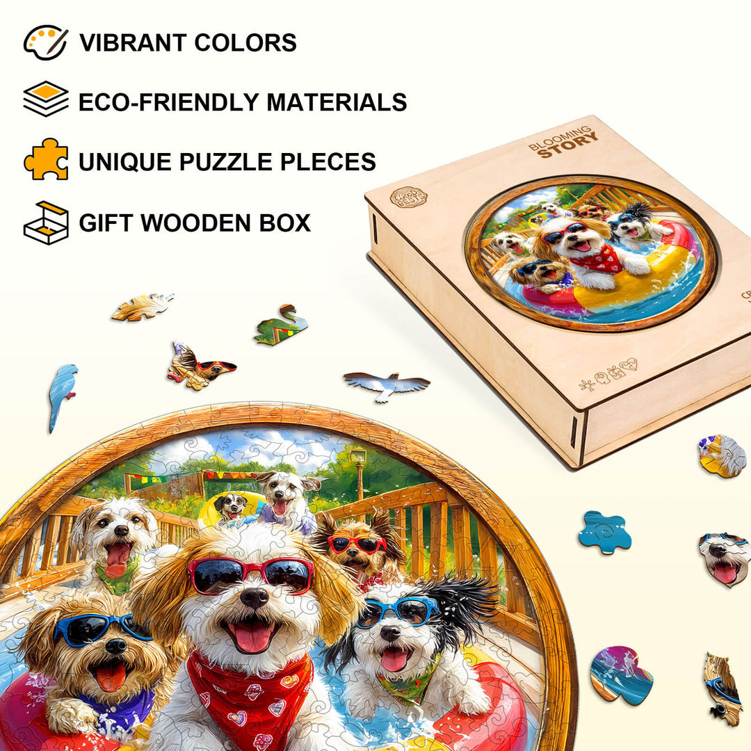 Happy Dogs Wooden Jigsaw Puzzle