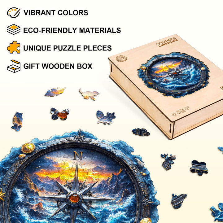 Compass Landscape Wooden Jigsaw Puzzle