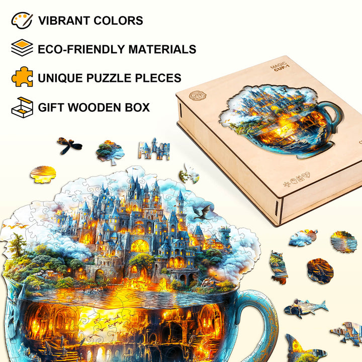 Magic cup-1 Wooden Jigsaw Puzzle