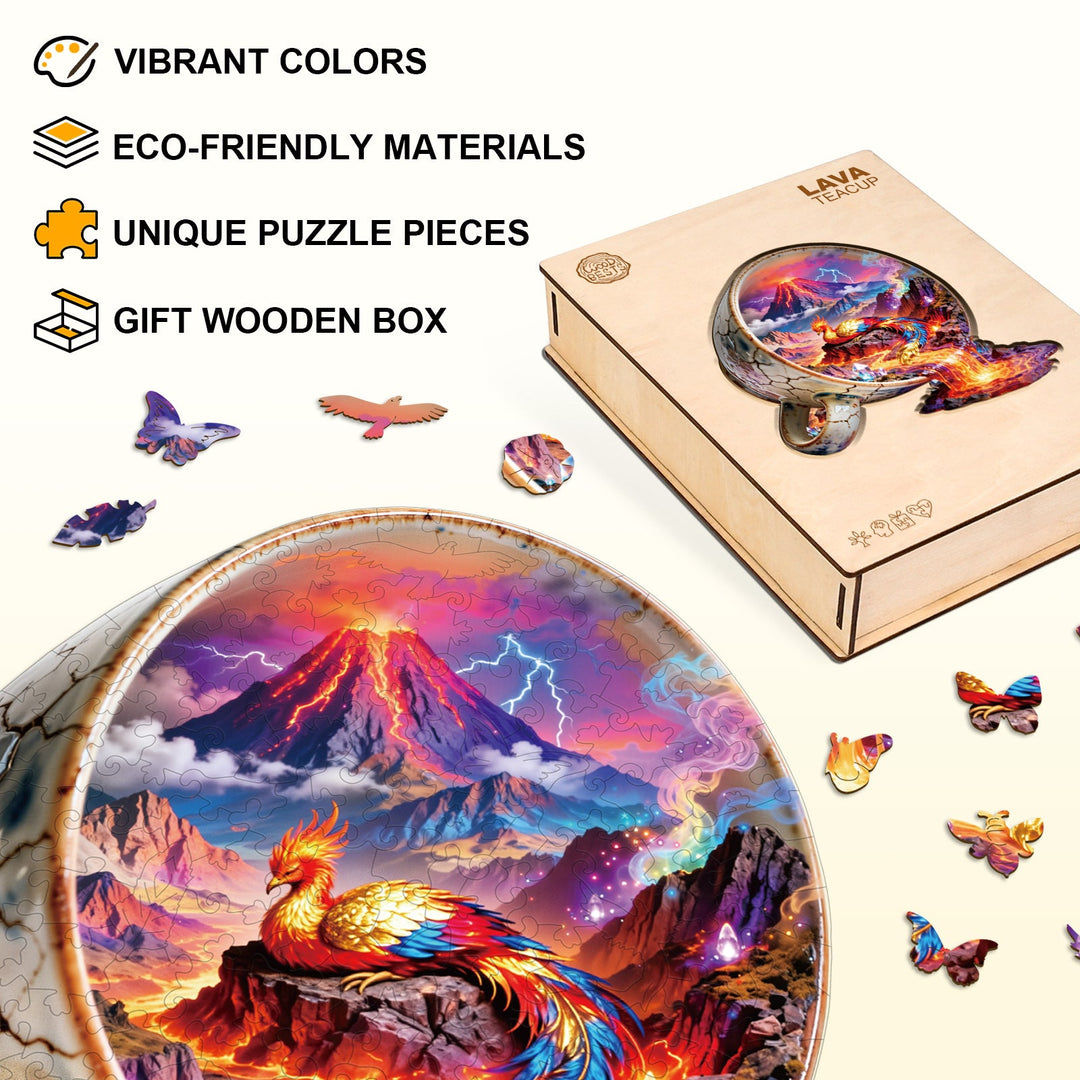 Lava Teacup Wooden Jigsaw Puzzle
