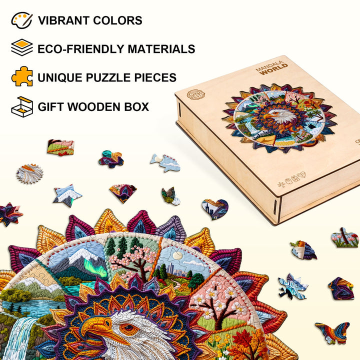 Mandala World Wooden Jigsaw Puzzle