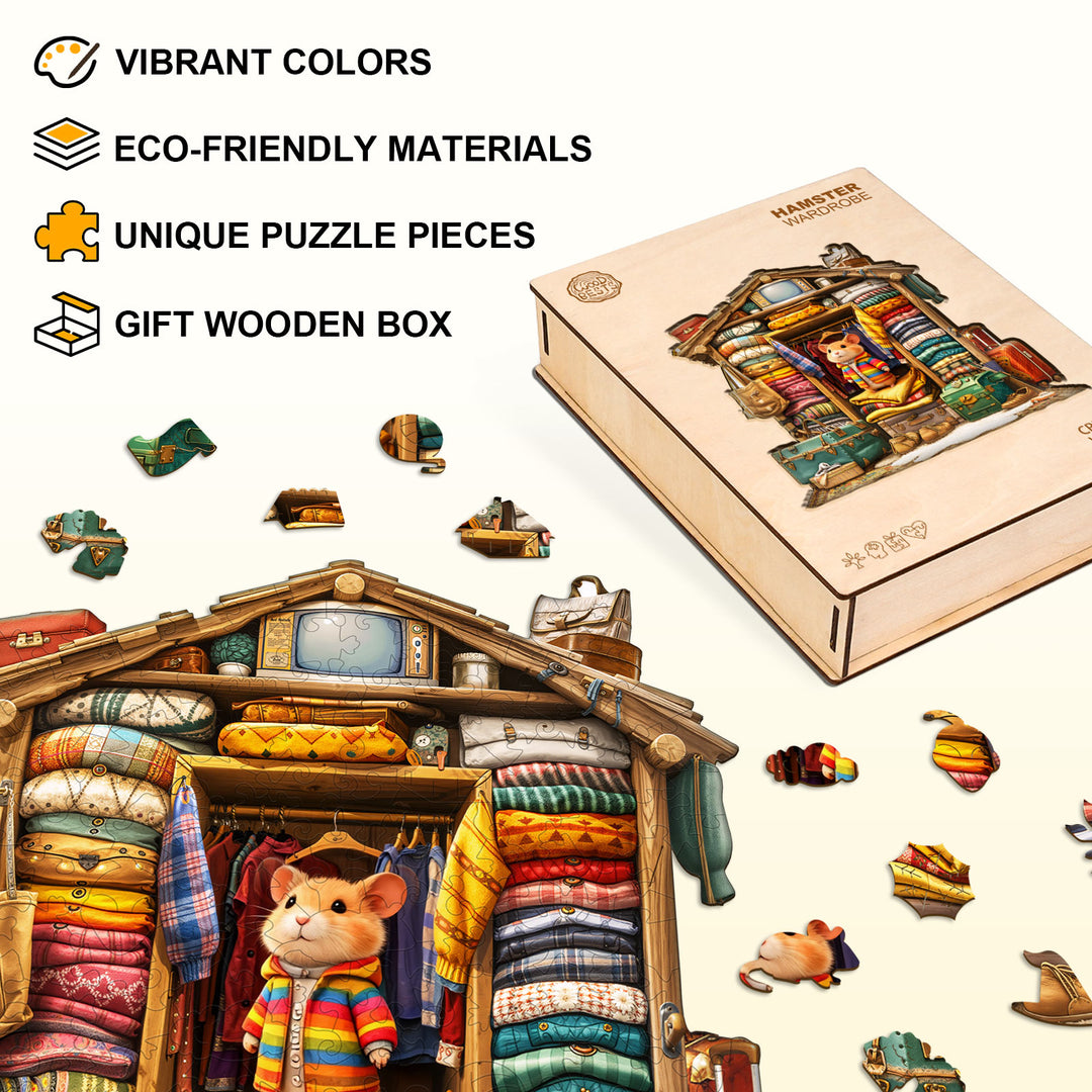 Hamster Wardrobe Wooden Jigsaw Puzzle