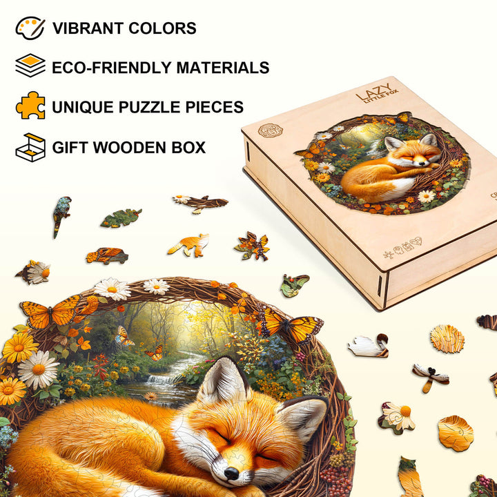 Lazy little fox Wooden Jigsaw Puzzle