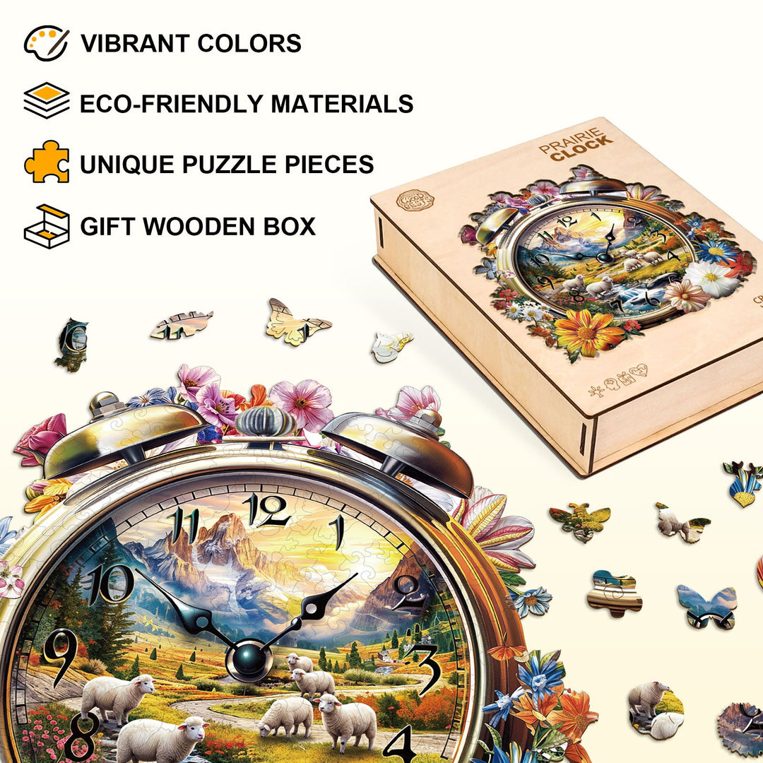 Prairie Clock Wooden Jigsaw Puzzle