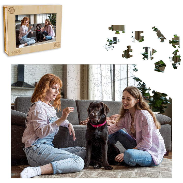 Personalized Photo Wooden Puzzle - Pet Lover Theme