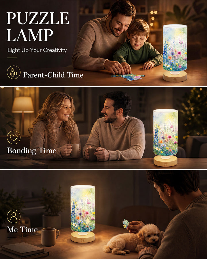 DIY Dimmable Acrylic Cylindrical Puzzle Lamp - Colorful Garden