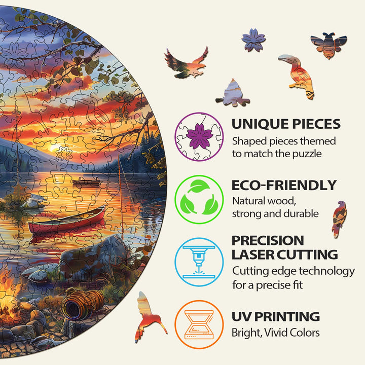 Canoe Lake-2 Wooden Jigsaw Puzzle - By Woodbests