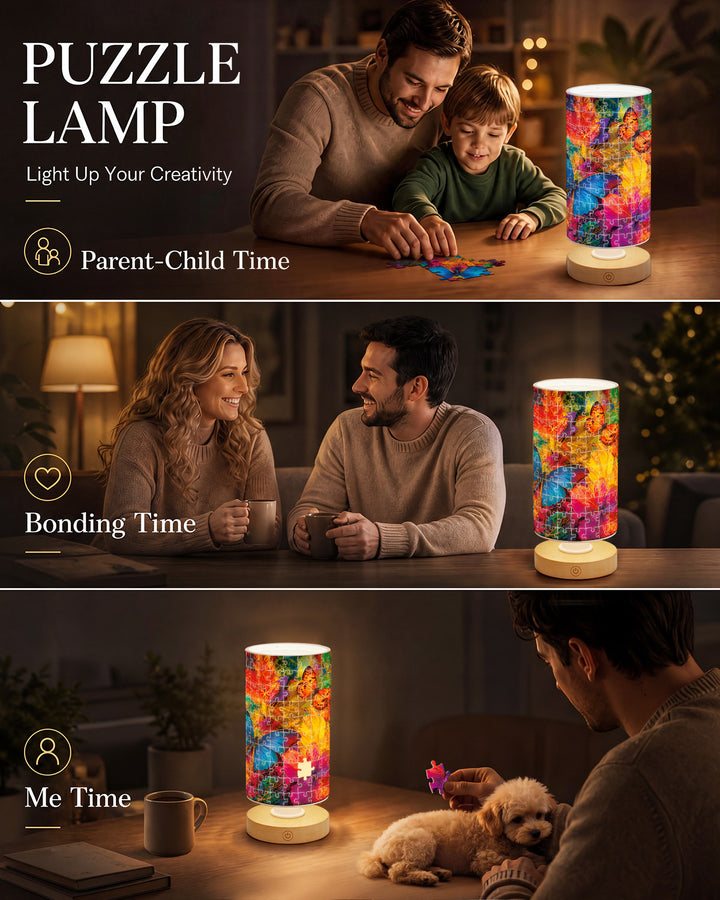 DIY Dimmable Acrylic Cylindrical Puzzle Lamp - Kaleidoscope Butterflies