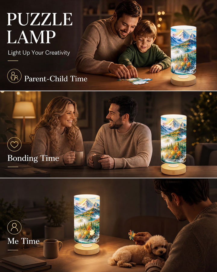 DIY Dimmable Acrylic Cylindrical Puzzle Lamp - Mountain Paradise