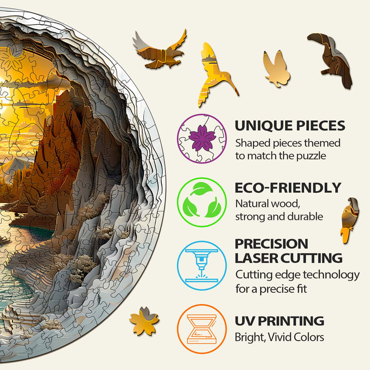 3D vision inside the cave-1 Wooden Jigsaw Puzzle - By Woodbests