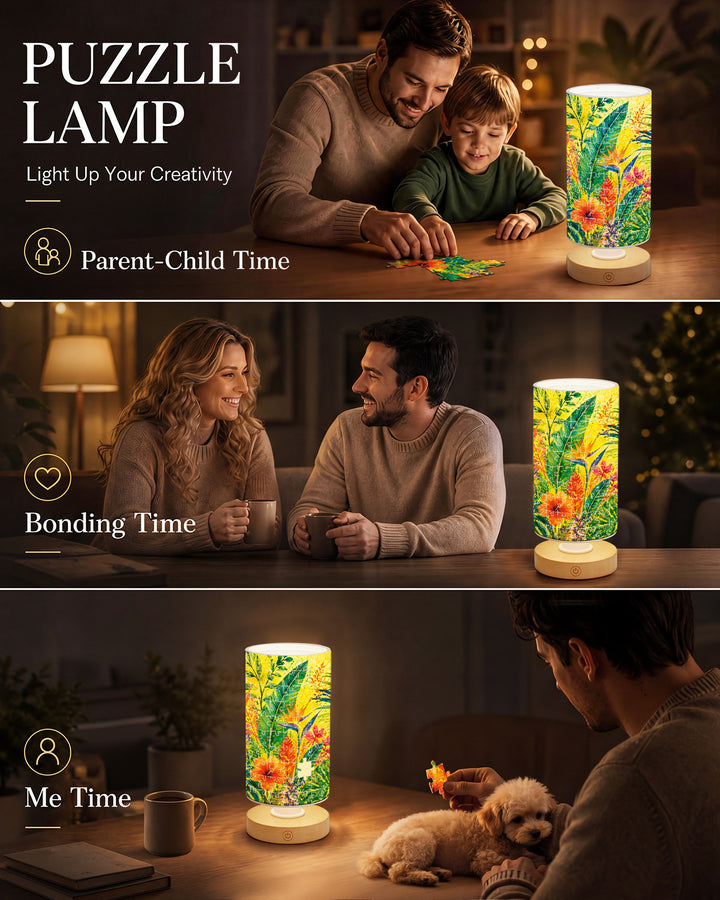 DIY Dimmable Acrylic Cylindrical Puzzle Lamp - Tropical Reverie