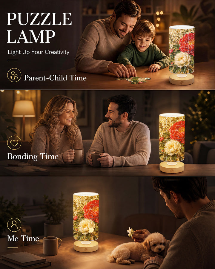 DIY Dimmable Acrylic Cylindrical Puzzle Lamp - Gilded Garden Bouquet