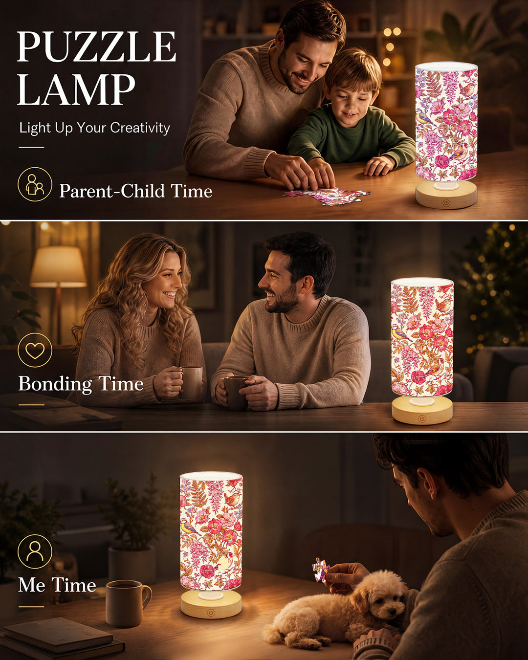 DIY Dimmable Acrylic Cylindrical Puzzle Lamp - Secret Garden Whispers